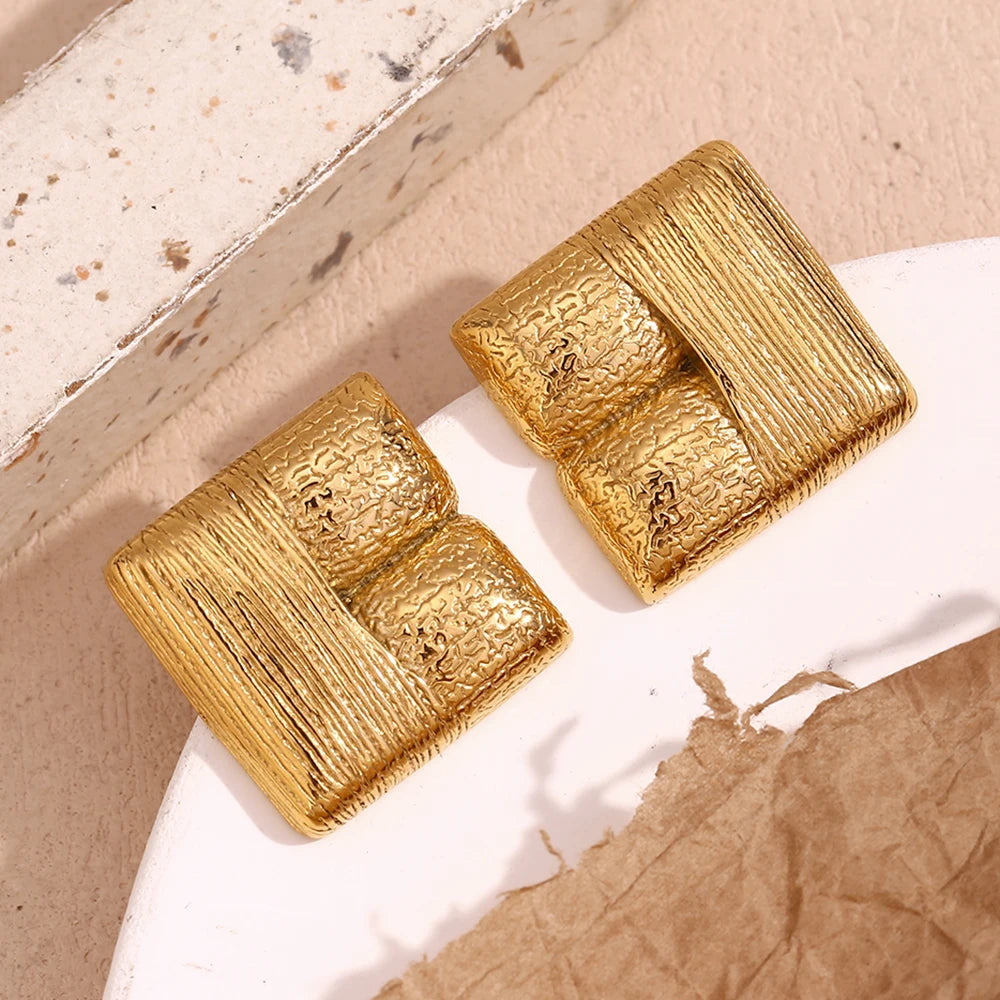 Hammer-Muster Quadrat-Ohrstecker