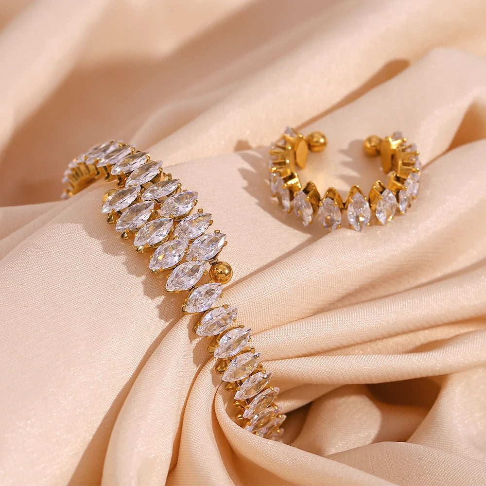 Kristall Armreifen Set