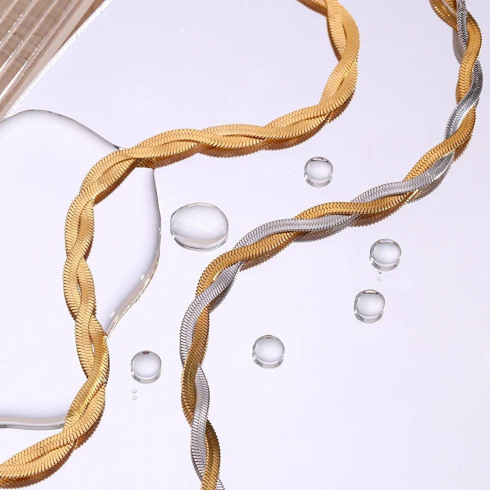 Flechtmuster Heringsbein Halskette