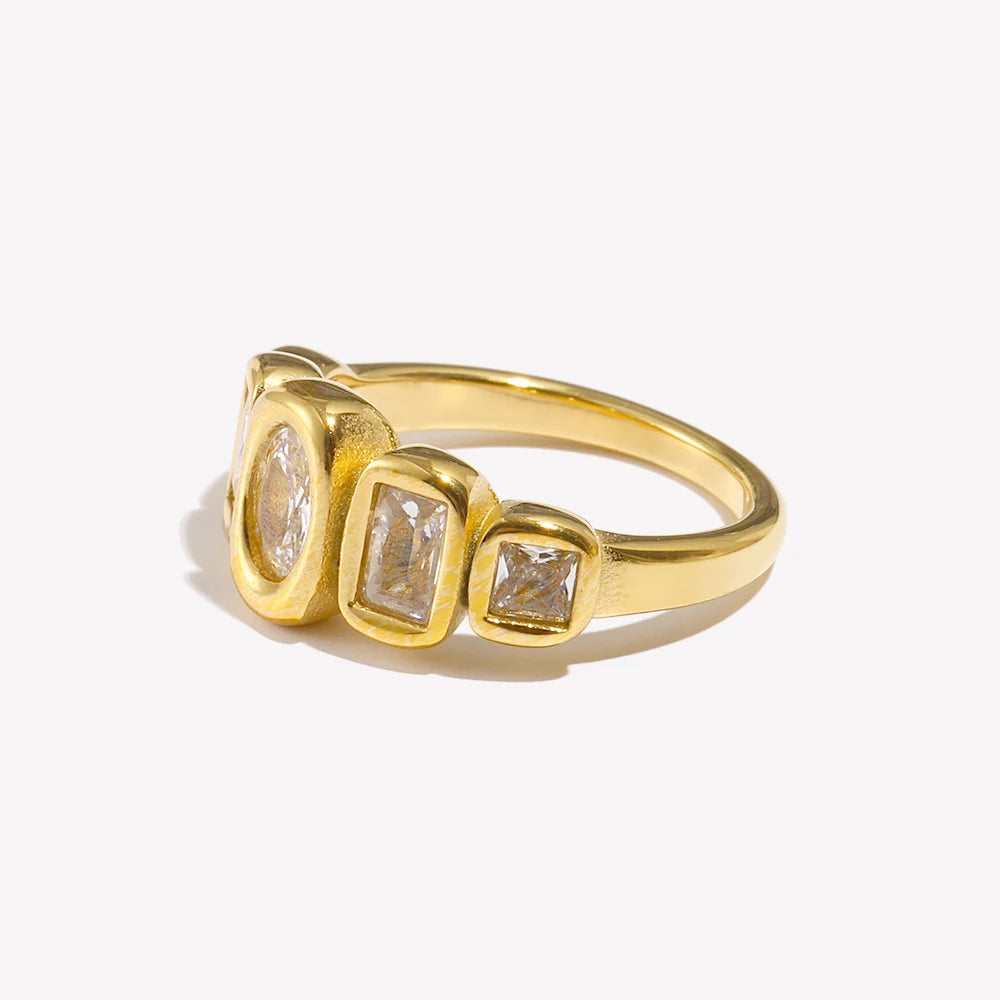 Zirkonia Geometrie Ring