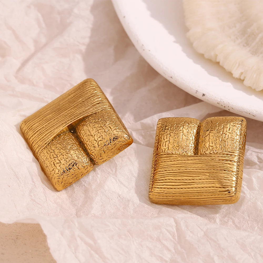 Hammer-Muster Quadrat-Ohrstecker