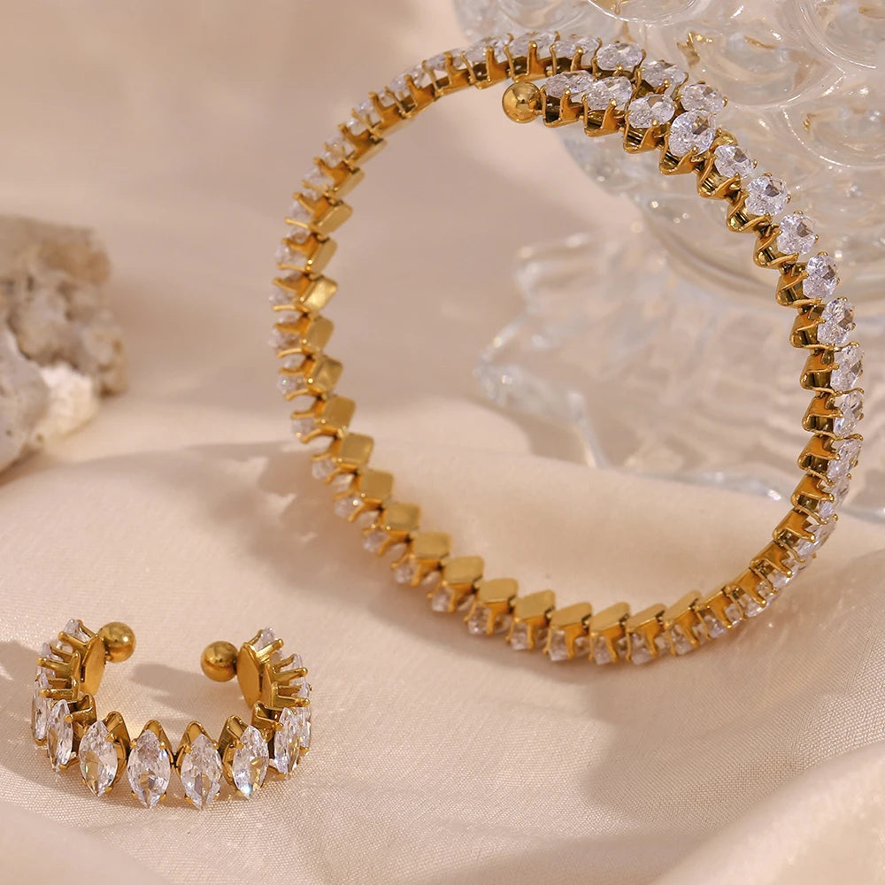 Kristall Armreifen Set