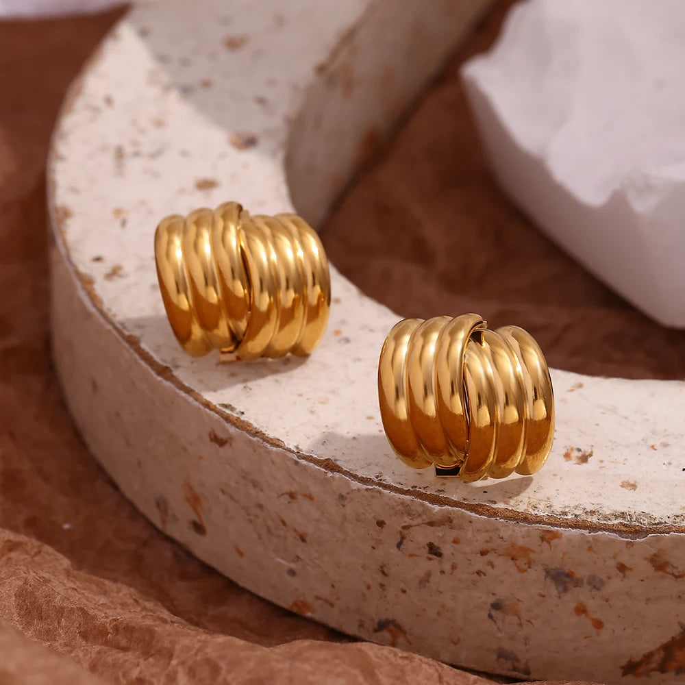 Vertikale Doppelschicht Ohrringe