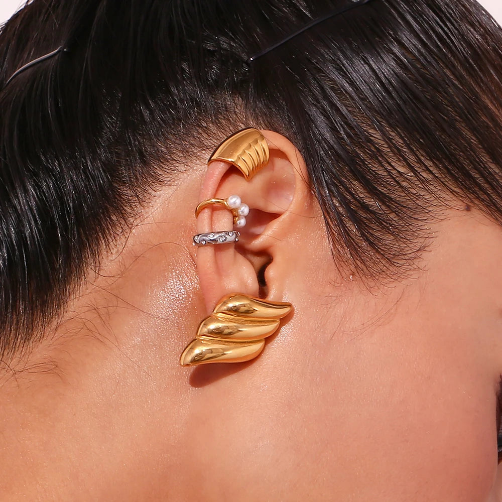 Dreilagige Flügel-Ohrringe