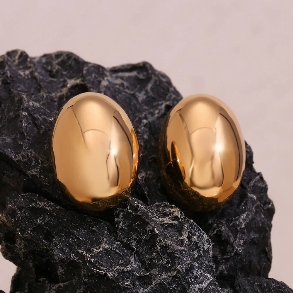 Oval-Bohnen Ohrstecker