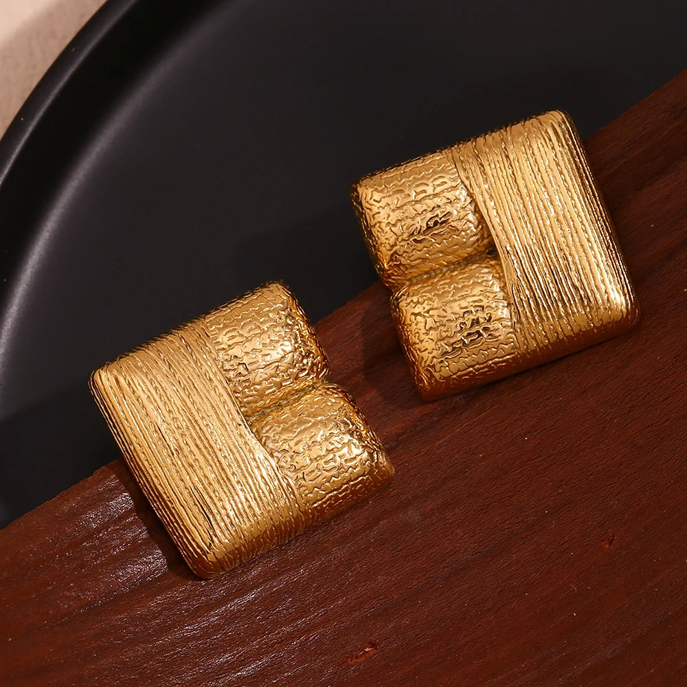 Hammer-Muster Quadrat-Ohrstecker