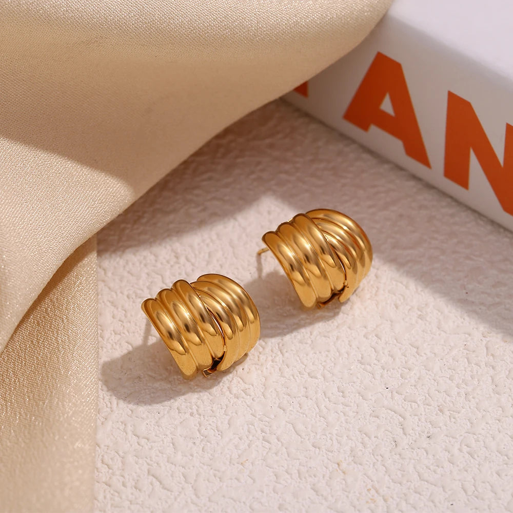 Vertikale Doppelschicht Ohrringe