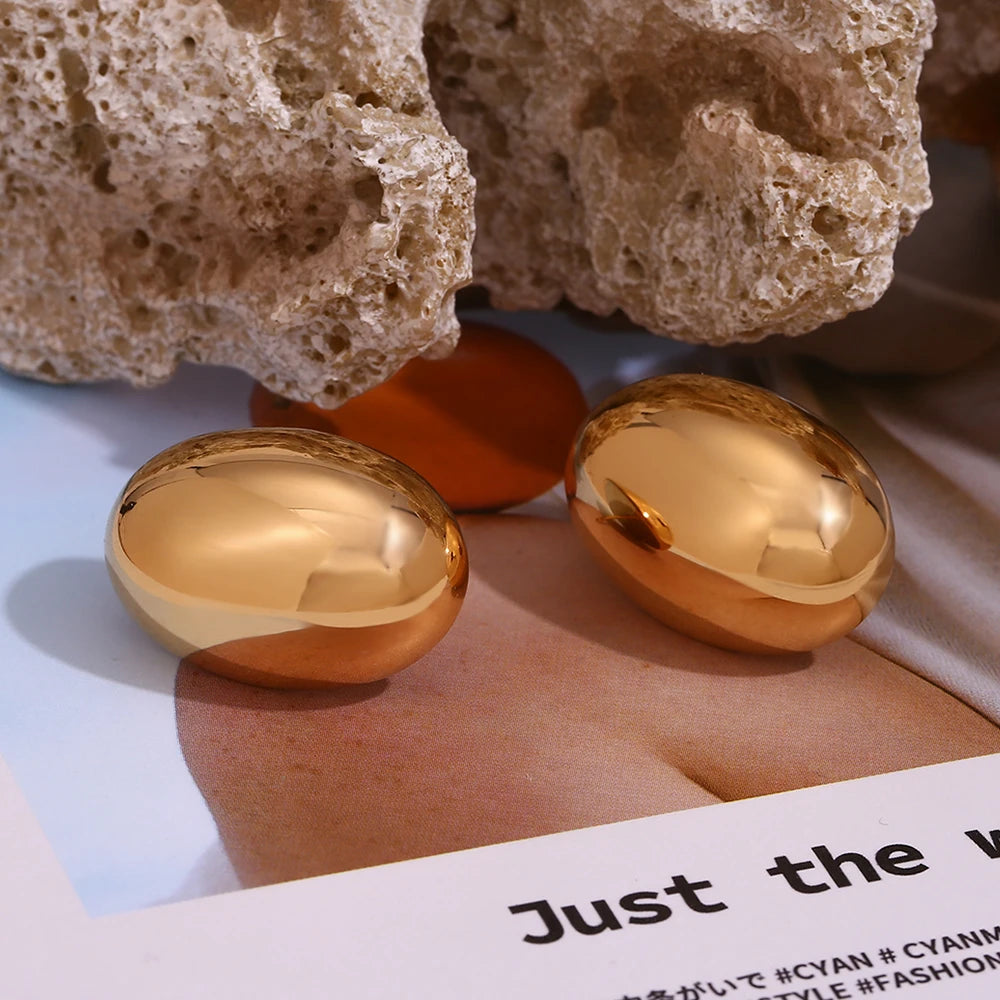 Oval-Bohnen Ohrstecker