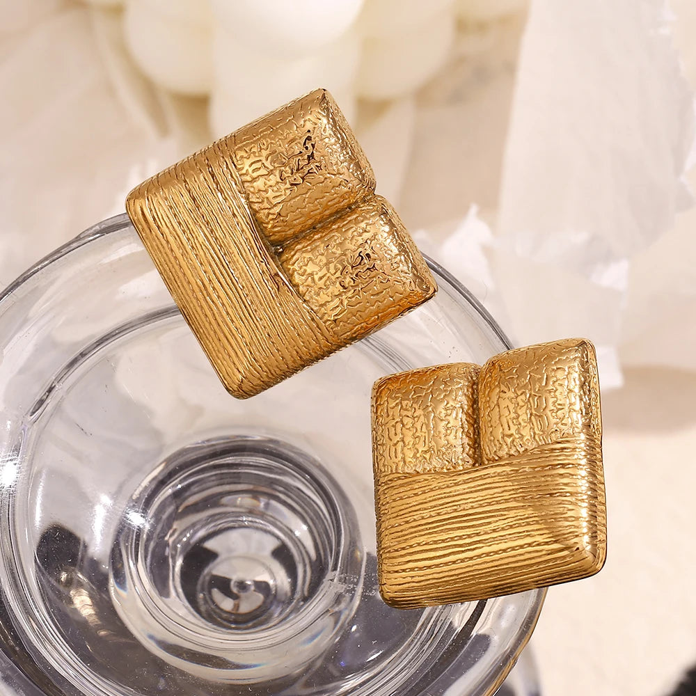 Hammer-Muster Quadrat-Ohrstecker