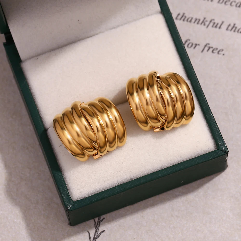 Vertikale Doppelschicht Ohrringe