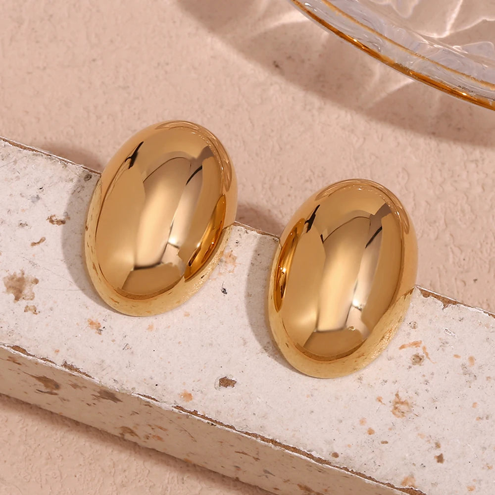 Oval-Bohnen Ohrstecker