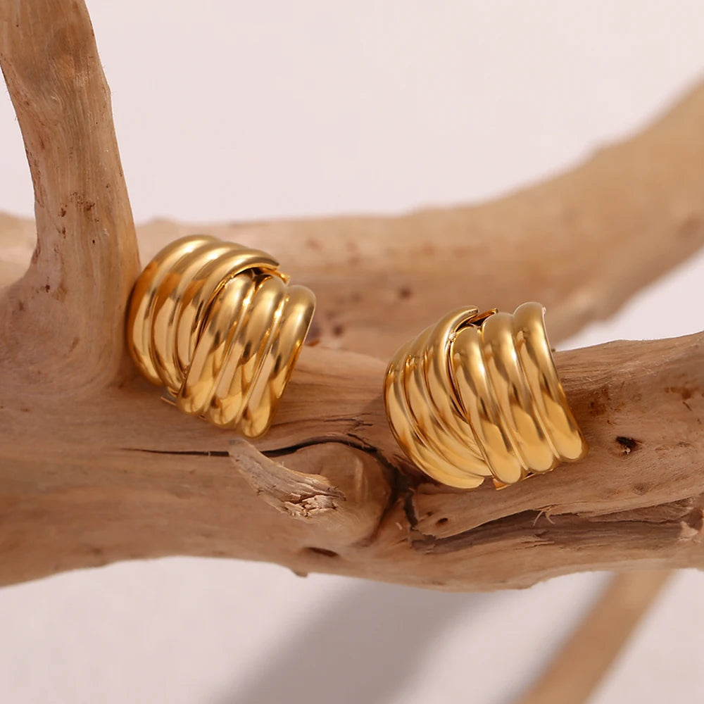 Vertikale Doppelschicht Ohrringe