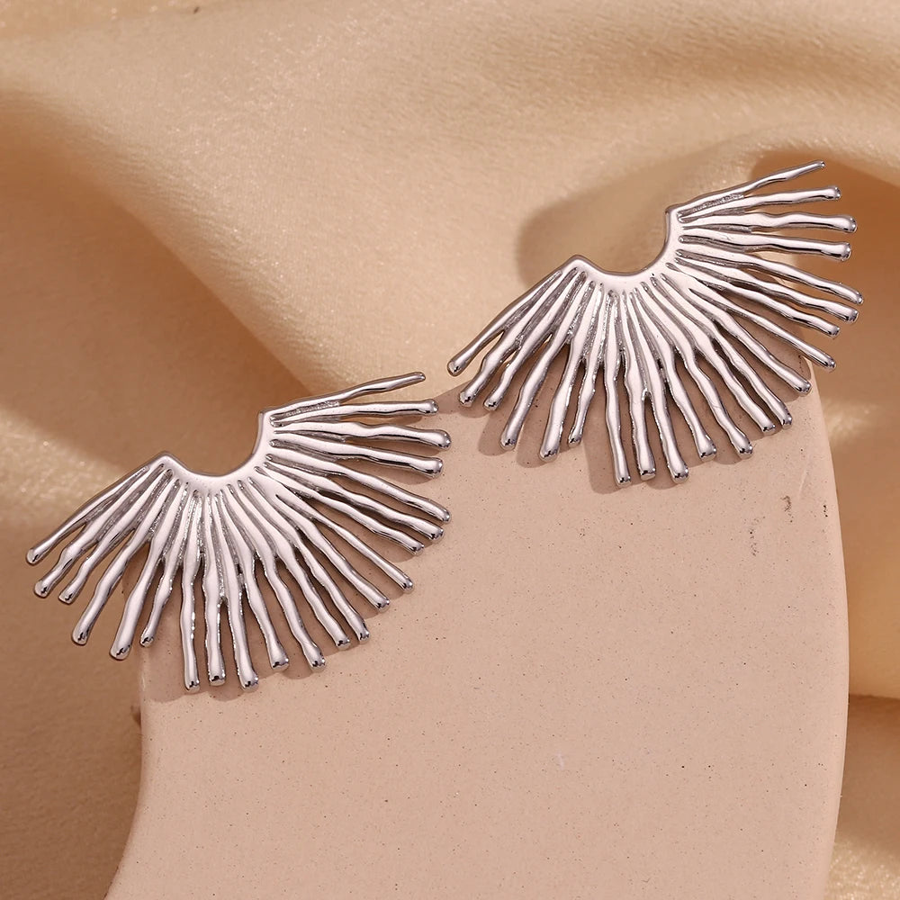 Street-Style Fächer-Ohrstecker