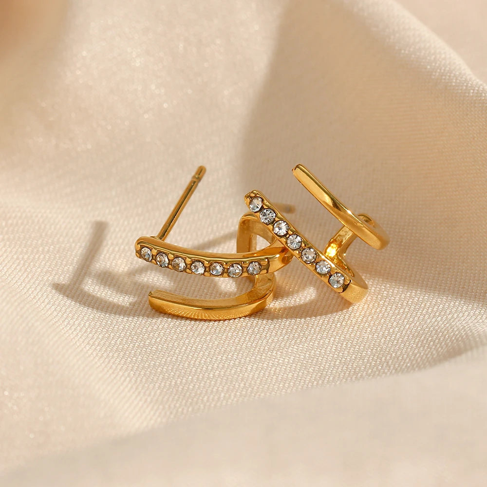 Kristallglanz Huggie-Ohrringe